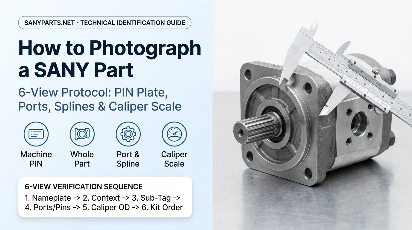 How to Photograph a SANY Part for Identification: 6-View Protocol, Nameplate PIN & Caliper Scale