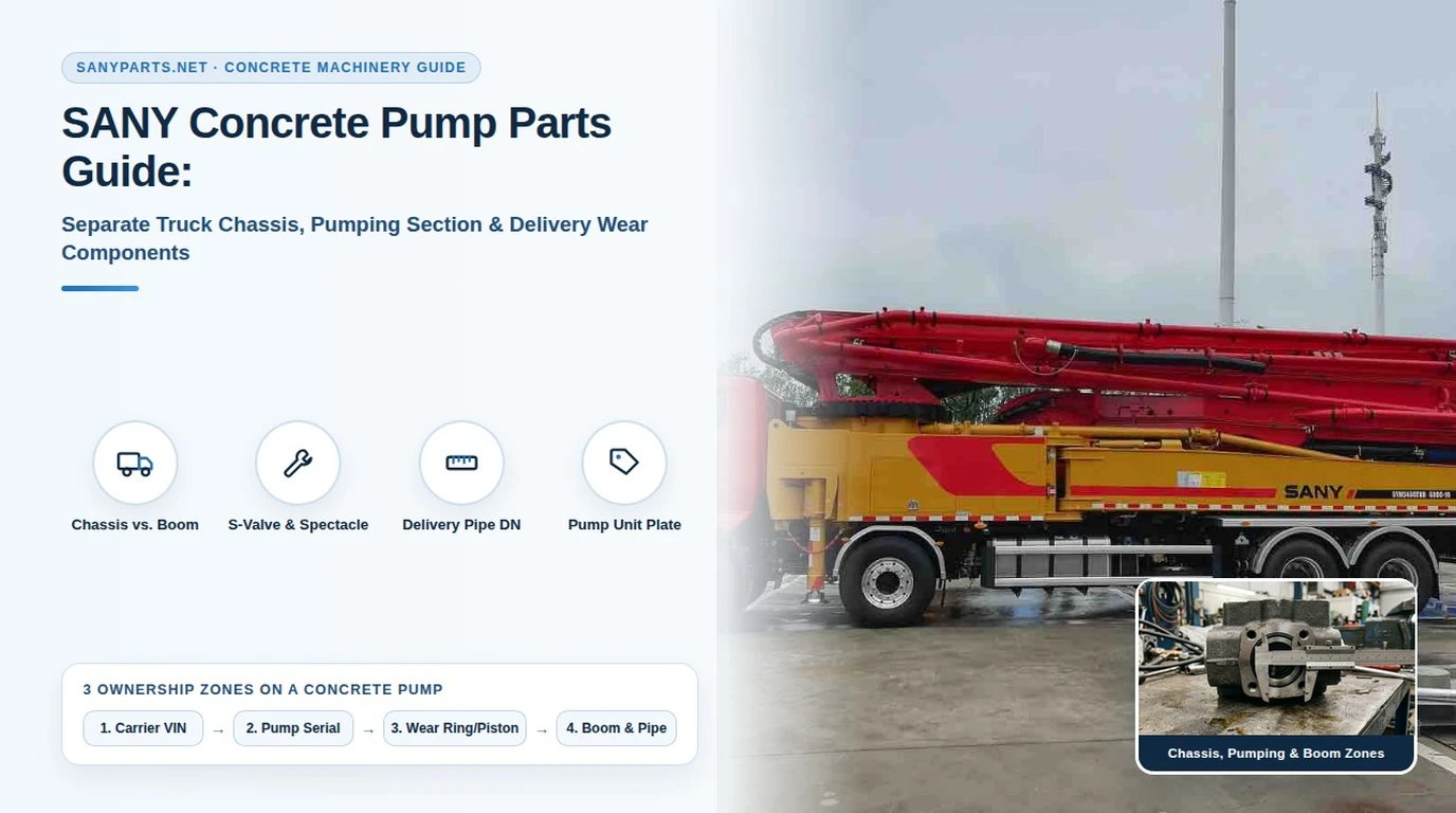 SANY Concrete Pump Parts: S-Valve, Pipe & Hydraulic ID Guide