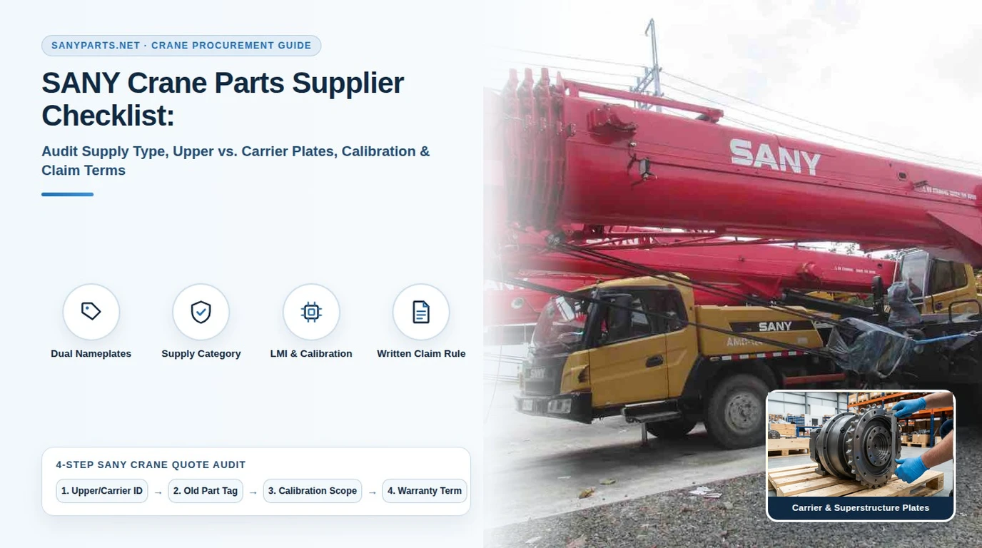 SANY Crane Parts Supplier Checklist: LMI, Slew Ring & Winch QA