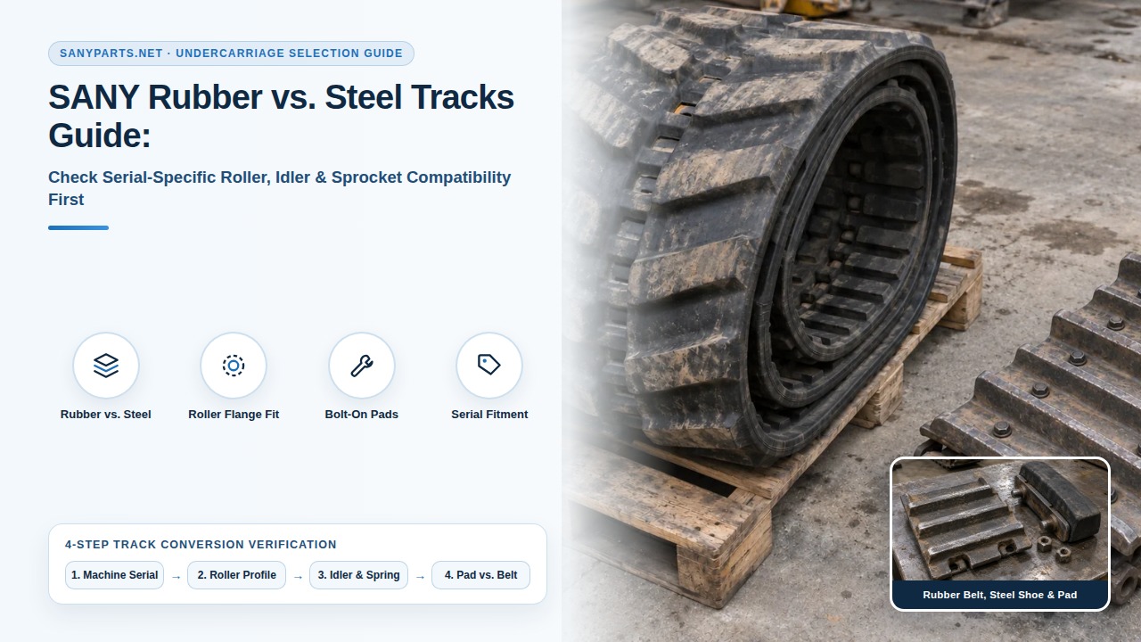 Rubber vs Steel Tracks for a SANY Excavator: Check Compatibility, Then the Jobsite