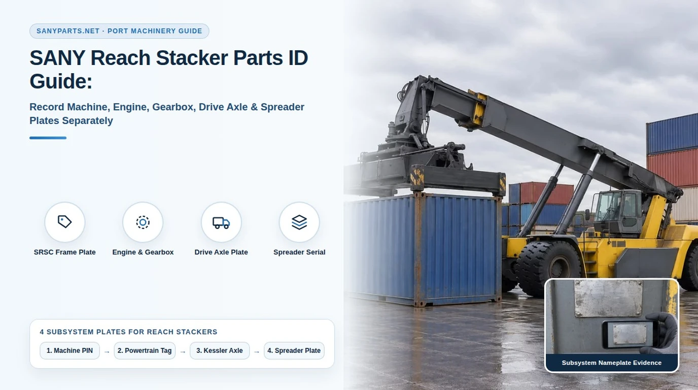 SANY Reach Stacker Parts: 4-Tag ID, Spreader & Drivetrain Guide